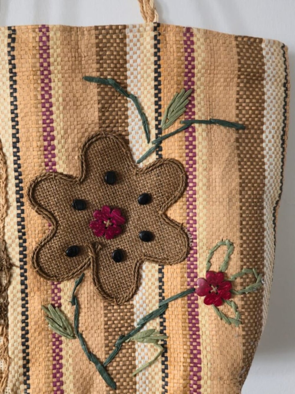 Cute Woven Straw Beach Tote with Flower - Picture 2 of 3